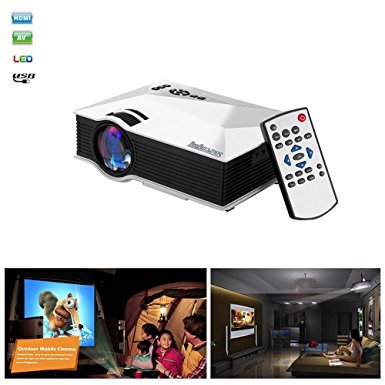 Sourcingbay Wireless WIFI Portable LCD LED Home Theater Cinema Game Projector with VGA/USB/SD/AV/HDMI Miracast Airplay DLNA Pico Pocket Projector,1200 Lumens(White)
