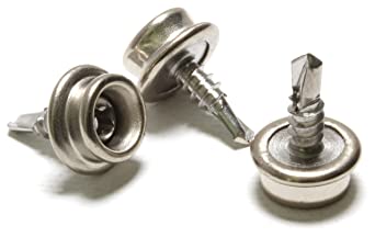 Boat Canvas Snaps 3/8" Inch Diameter, 8 x 1/2" Stainless Steel Screw (20pc), by Bolt Dropper.