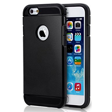 iPhone 6 Case - Noot® Basics Protector Armor Dual Layer Shock Absorbing Case for iPhone 6 with 4.7 inch Screen - Black - Eco Friendly Packaging - Lifetime Warranty