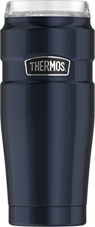 Thermos Stainless King 20 oz Travel Tumbler with 360 Degree Drink Lid, Midnight Blue