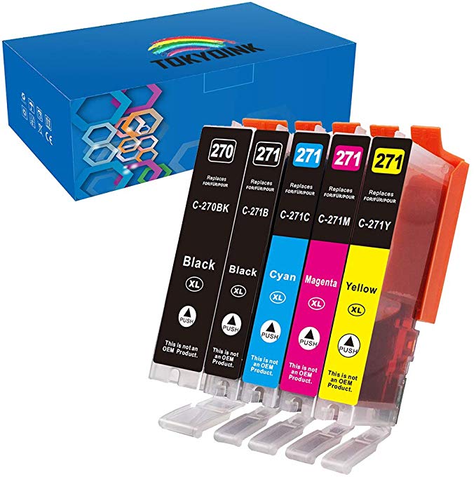 Compatible Ink Cartridge Replacement for Canon PGI-270XL CLI-271XL PGI 270 XL CLI 271 XL to use with PIXMA MG6820 MG5720 by TOKYOINK (5 Pack)