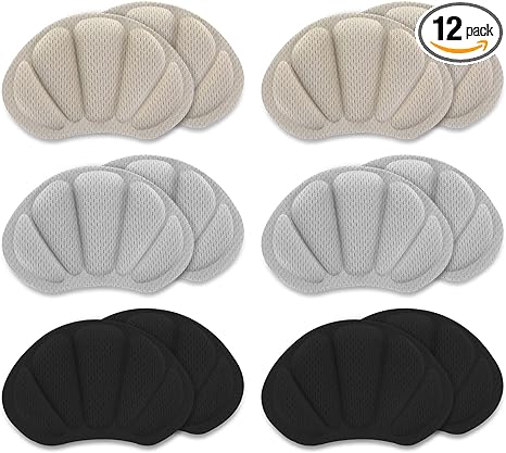 Sibba 6 Pairs Heel Cushion Inserts Self-Adhesive Heel Grips Shoe Pads Comfort Thick Back Insoles No-Slip Anti-Blister Foot Care Protectors for Women Men (Multi-Color)