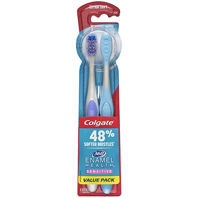 Colgate Enamel Health Sensitive Toothbrush, Extra Soft, 2 ct