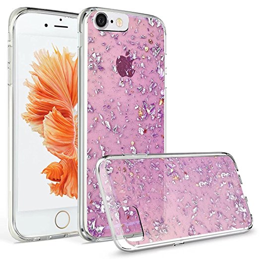5.5" iPhone 6 Plus only! iPhone 6 6S Plus Case, Welity Luxury Chic Cute Art Ultra Slim Glitter Bling Sparkling Crystal Clear Snap On Soft Silicone Back Cover Case for Apple iPhone 6/6S Plus (Purple)