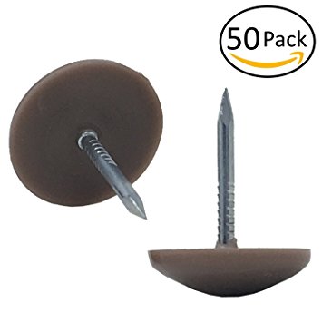 3/4 Dia. Crescent Shaped Nail-on Slider Glides for Chairs, Stools, Tables - Protects Your Floors as Furniture Slides Like Magic! - Tan - Box of 50