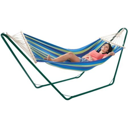 VonHaus Luxury Free Standing Swinging Garden Hammock with Metal Frame, Free 2 Year Warranty