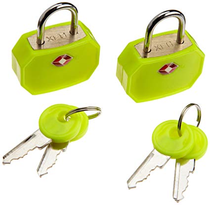 Lewis N Clark TSA14YEL 2 Pack Travel Sentry Mini Padlock, Yellow