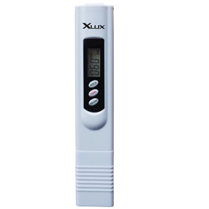 XLUX Digital TDS Meter, Water Quality Tester, 0-9990 ppm Measurement Range , 1 ppm Resolution, +/- 2% Readout Accuracy