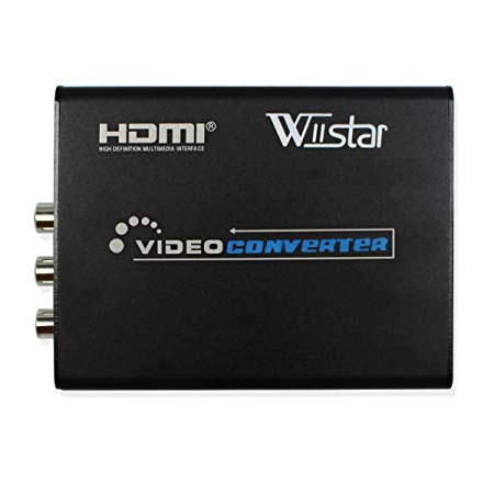 Wiistar HDMI to AV RCA Composite & S-Video Video R/L Audio Converter Mini Video Converter Support 720P/1080P for DVD PS2 PS3 Xbox HDTV