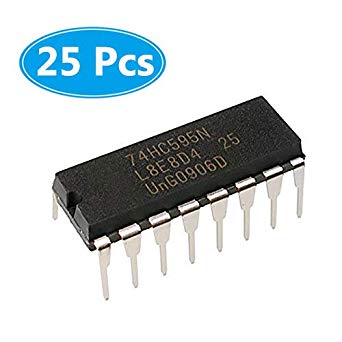 (Pack of 25 Pieces) MCIGICM 74HC595 74595 SN74HC595N 8-Bit Shift Register DIP-16 IC 74hc595 Shift registers