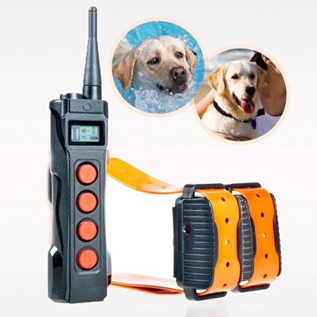 Aetertek® newest AT-919C 1000M Remote 1&2 Dogs Training Shock Collar Auto Anti Bark Submersible with LCD display