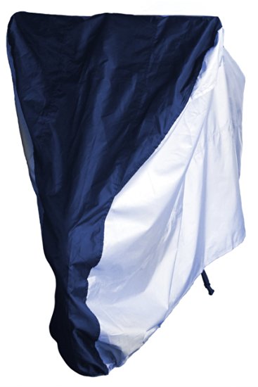 4MyCycle Bike Cover 190T Heavy Duty – Bicycle Cover Waterproof Outdoor – Suits Mountain Road, Electric and Cruiser Bikes – Royal Blue & Silver