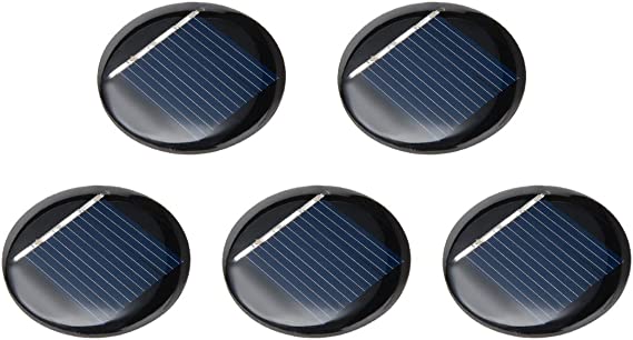 uxcell 5Pcs 2V 40mA Poly Mini Round Solar Cell Panel Module DIY for Light Toys Charger 36mm Diameter