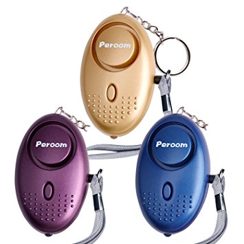 Personal Alarm, 3 Pack Emergency Self-Defense Security Alarms with LED Light, 140DB Safe Sound Personal Alarm Keychain for Elderly Women Kids Night Workers By Peroom