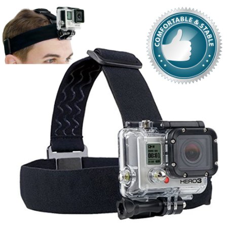 Head Strap for GoPro Camera Mount for Gopro HD Hero3 Hero3 Hero2 1 Cameras with Anti-Slide Glue Elastic Adjustable