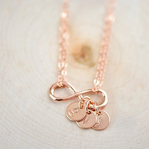 Personalized Rose Gold Infinity Necklace , Rose Gold Infinity Necklace , Rose Gold Initial Necklace