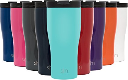 Simple Modern Journey 15oz Travel Mug - Vacuum Insulated 18/8 Stainless Steel Hydro Tumbler - Splash Proof Glip Lid Coffee Cup Flask - Caribbean Blue