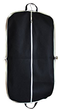Black Zippered Suit Bag 42" Length Coat Cover for Travel