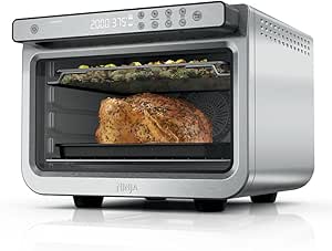 Ninja Prestige Smart XL 10-in-1 Air Fry Digital Countertop Convection Toaster Oven with Air Fry, Air Roast, Broil, Bake, Whole Roast, Pizza, Toast, Bagel, & Reheat, 1800 Watts, Stainless Steel, DT501