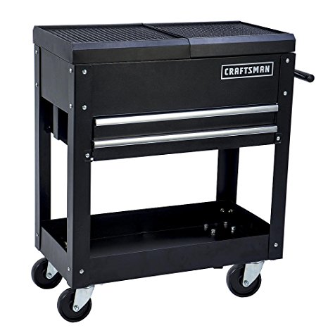 Craftsman Tool Box Cart, 350 Lb Large Capacity, Steel Sliding Drawer, Black