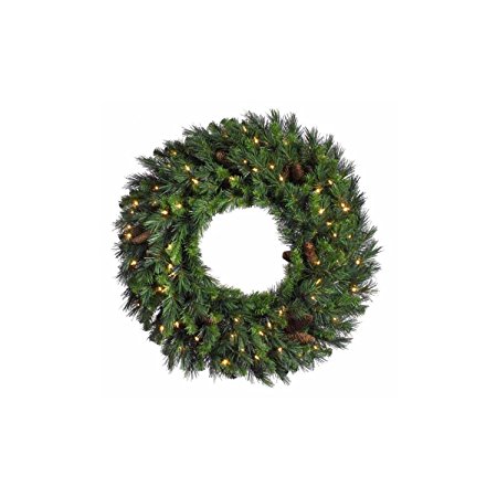 48" Pre-Lit Dakota Red Pine Artificial Christmas Wreath - Warm White LED Lights