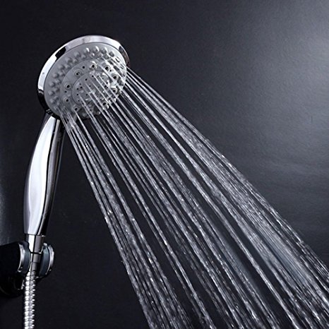 KES LP700 Bathroom SEVEN Function Handheld Shower Head with Extra Long Hose and Bracket Holder, Polished Chrome