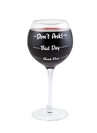 BigMouth Inc"How Was Your Day?" Wine Glass, Gift for Wine Lovers, Novelty Wine Glass
