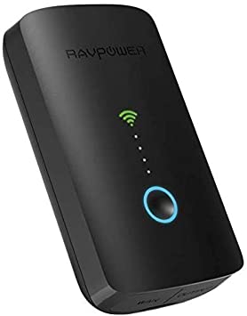 RAVPower FileHub Plus, Dual Band Wireless Travel Router, USB Port, SD Card Slot, 6700mAh External Battery Pack - RP-WD03