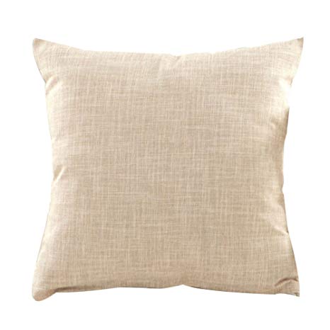 super1798 Solid Color Linen Pillow Case Cushion Cover Sofa Decor - 10