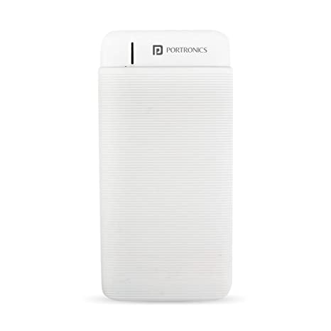 Portronics 10000 mAh Lithium Polymer Power Bank Power PRO 10K with Dual Output Emergency Mobile Charger, White