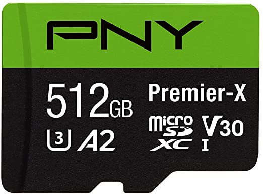 PNY 512GB Premier-X Class 10 U3 V30 microSDXC Flash Memory Card