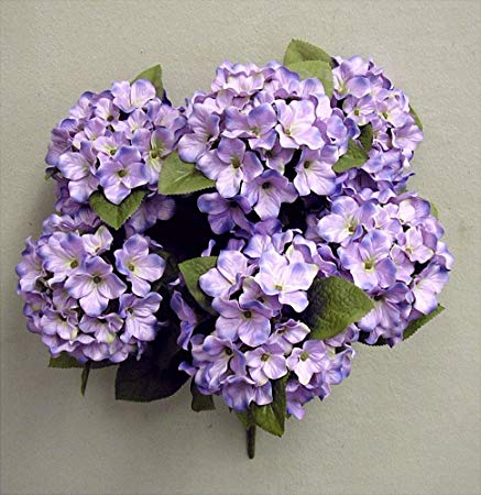 JenlyFavors 22 Inch X-Large Satin Artificial Hydrangea Silk Flower Bush 7 Heads Lavender