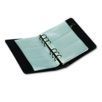 Samsill Regal Leather Business Card  Book, 6 Ring Binder Holds 120 Business Cards and A-Z Indexes, Black