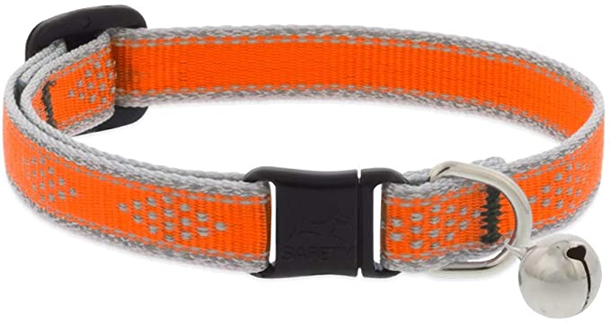 Lupine Reflective Cat Safety Collar with or Without a Bell in 1/2-inch Wide High Lights, Six Bright Colors