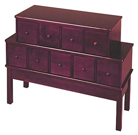 Leslie Dame CD-225C Appothecary Style Multi-media Storage Cabinet, Solid Oak, Cherry Finish