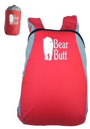 Bear Butt -Spectacular Foldable Backpack For College Travel Men Women Hiking Sports etc Extremely Lightweight at Only 6 OZ and Holds 20L Support Our Start Up Company Bear Butt and Get Our Gear Now