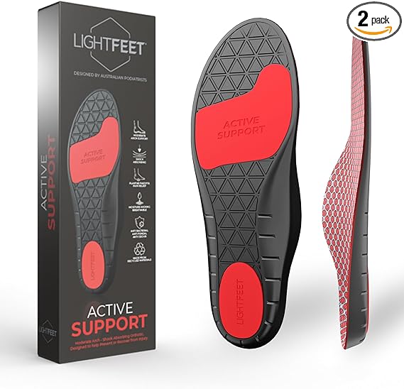 Active Support Insoles: Arch Support Insoles Designed for Support & Comfort by Australian Podiatrists | 3-Step Arch Support for Optimal Alignment & Injury Prevention - S