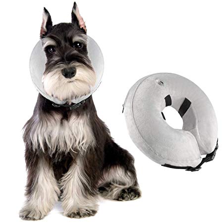 ONSON Protective Inflatable Dog Collar, Soft Pet Recovery E-Collar Cone for Small Medium Large Dogs, Designed to Prevent Pets from Touching Stitches, Wounds and Rashes, Does Not Block Vision