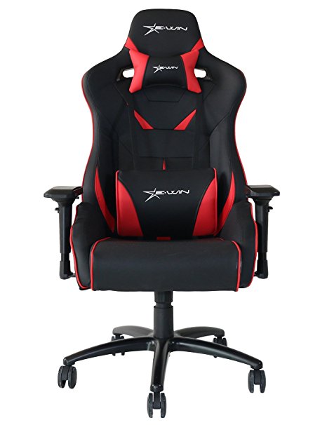 E-WIN High Back Gaming Chair With Headrest and Lumbar Support, Ergonomic Designs and Adjustable Armrest Computer Office Chair, Extremely Durable PU Leather Steel Frame Racing Chair