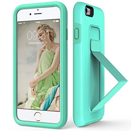 iPhone 6 Plus Case, iPhone 6S Plus Case with Stand, ZVE Protective High Impact Defender Case Scratch Resistant Non-slip Dual Layer Rugged Case for Apple iPhone 6 Plus and iPhone 6s Plus Mint Green