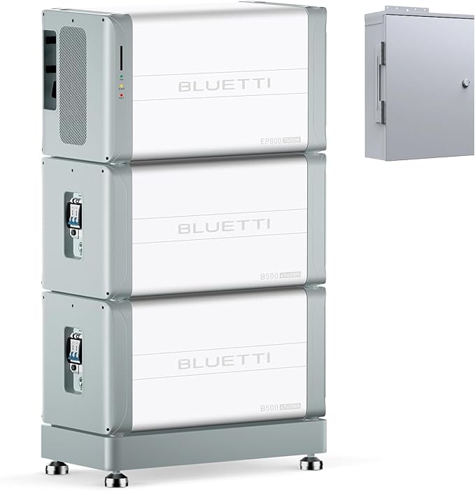 BLUETTI Home Energy Storage System EP800&2 B500, 9.9KWh LiFePO4 Battery Backup w/ 7600W Inverter, 120V/240V Dual Voltage Modular Power System for Home Backup, Off-Grid (Home Integration Kit Included)