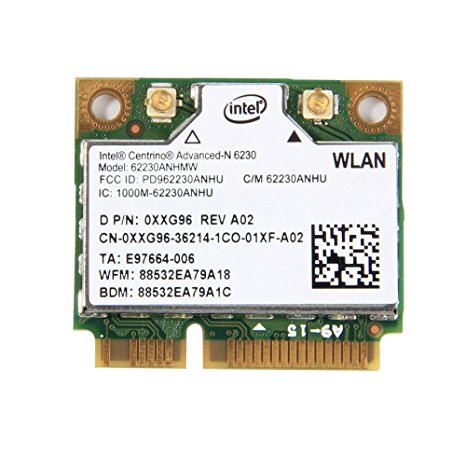 Intel Centrino Advanced-N 6230 Wifi Half Mini Wireless Plug-In Card Data Transfer Rate 300 Bps