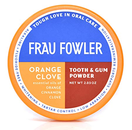 ORANGE CLOVE Tooth Powder For Kids or Adults, Botanically Clean, Teeth-Whitening, Remineralizing, Fluoride Free, SLS Free -Restores Enamel and Freshens Breath, 2 oz
