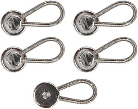 Home-X Metal Collar Extenders, Shirt Collar Extenders to Give You a More Relaxed Feel, Silver (Set of 5)