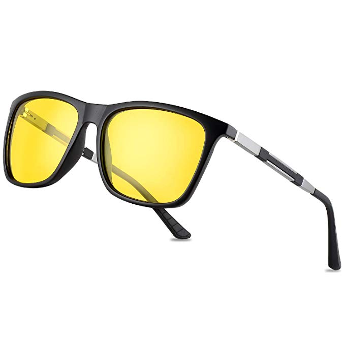 Occffy Night Driving Vision Glasses HD UV400 Polarized Safety Driving Glasses for Men & Women Risk Reducing Anti-Glare Driver Eyewear Ultra Light Sunglasses Oc311