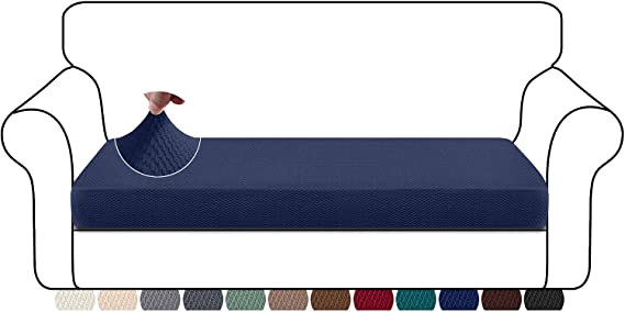 Granbest Thickened Sofa Seat Cushion Cover Durable Couch Seat Slipcover Furniture Protector for Individual Sofa Cushions(3 Seater, Navy Blue)