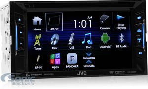 JVC KW-V220BT Double DIN Bluetooth In-Dash DVD/CD/AM/FM Receiver w/ 6.2" Touchscreen Pandora support and Sirius XM Ready