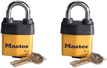 Master Lock Padlock, Covered Laminated Steel Lock, 911DPF,  2 Pack