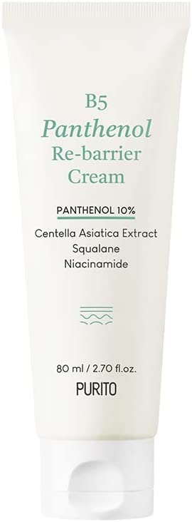 PURITO B5 Panthenol Re-barrier Cream 80ml / 2.70fl. oz. Vegan & Cruelty-free, rich moisturizing cream, moisturizing