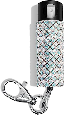 Guard Dog Security Bling It On Pepper Spray for Women, Maximum Strength, Keychain Accessory, Up to 16 feet, Quick and Instant Access with a Clip or Key Ring, Glow in The Dark Actuator